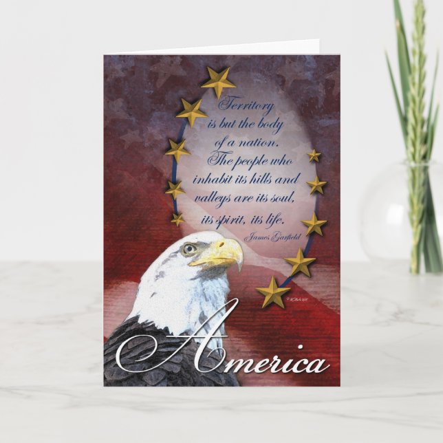 Patriotic Bald Eagle Card Dankeskarte (Vorderseite)
