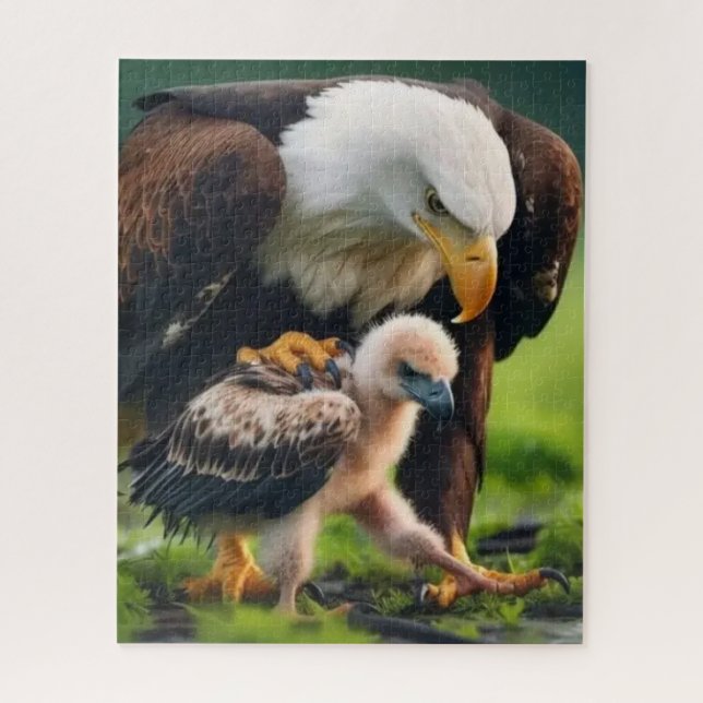 Patriotic Bald Eagle Father's Day Wildlife Gift Puzzle (Vertikal)