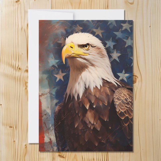 Patriotic Bald Eagle Feiertagskarte (Von Creator hochgeladen)