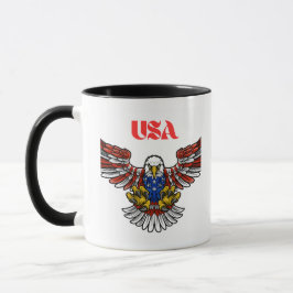 Patriotic Bald Eagle Flying Design Tasse