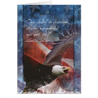 Patriotic Bald Eagle im Flug dank You Card