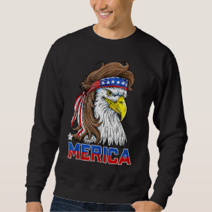 Patriotic Bald Eagle Men 4. Juli American Fla Sweatshirt