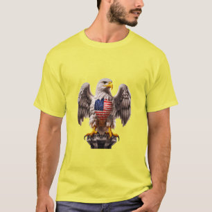 Patriotic Bald Eagle mit amerikanischem FlaggenEmb T-Shirt