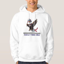 Patriotic Bald Eagle mit amerikanischer Flagge - 4 Hoodie