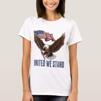 Patriotic Bald Eagle mit amerikanischer Flagge T-Shirt
