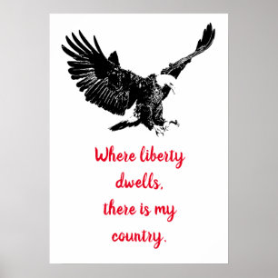Patriotic Bald Eagle Motivierend USA Liberty Poster