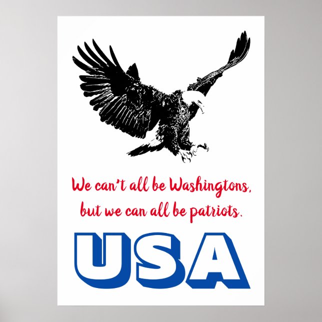 Patriotic Bald Eagle Motivierend USA Pop Art Poster (Vorne)
