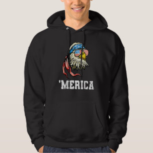 Patriotic Bald Eagle Mullet Merica Usa Flag 4. Hoodie