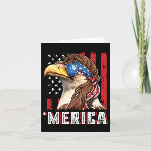 Patriotic Bald Eagle Mullet Merica Usa Flag 4. Karte