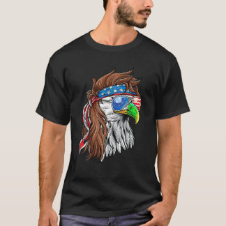 Patriotic Bald Eagle Mullet USA Flag 4. T-Shirt
