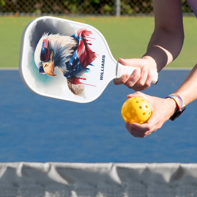 Patriotic Bald Eagle Pickleball Schläger (InSitu)