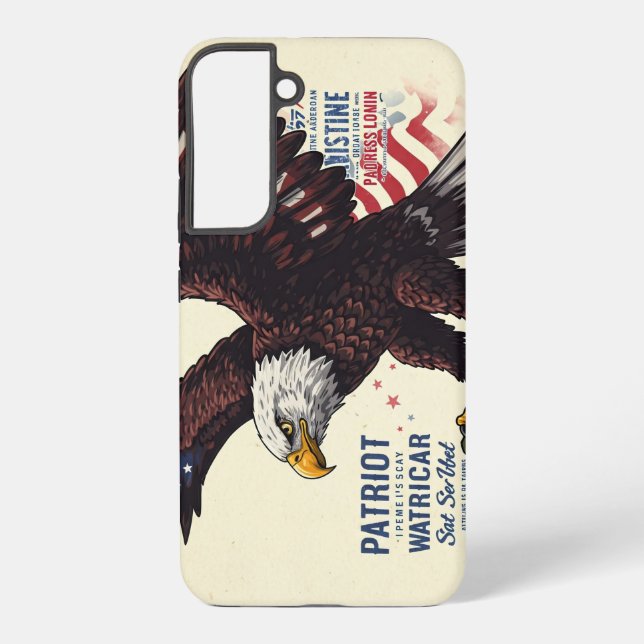 Patriotic Bald Eagle Samsung Galaxy S22 Plus Fall Hülle (Rückseite)