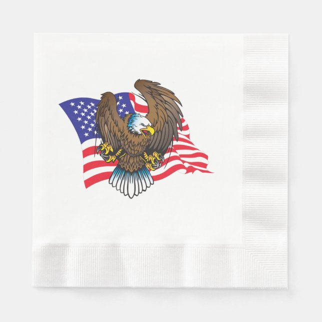 Patriotic Bald Eagle Serviette (Vorderseite)
