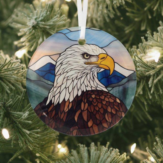 Patriotic Bald Eagle Stains Ornament Aus Glas (InSitu)
