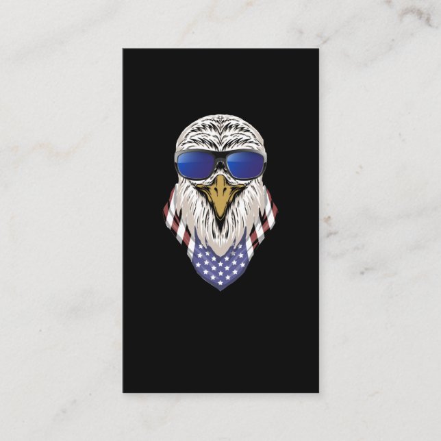 Patriotic Bald Eagle Sunglasses American Flag Bird Visitenkarte (Vorderseite)