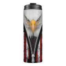 Patriotic Bald Eagle Zipper USA Flag
