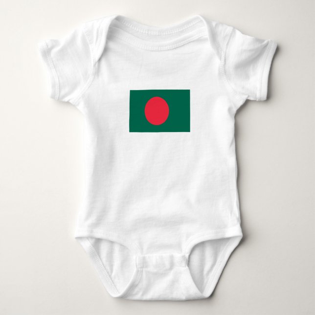 Patriotic Bangladeshi Flag Baby Bodysuit Baby Strampler (Vorderseite)