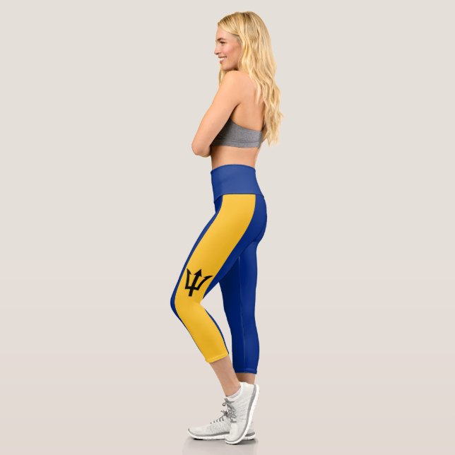 Patriotic Barbados Flag Capri Leggings (Links)