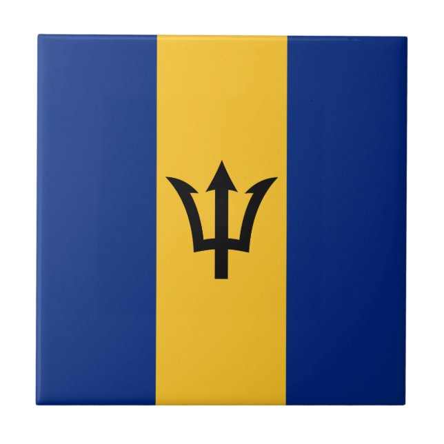 Patriotic Barbados Flag Fliese (Vorderseite)