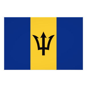 Patriotic Barbados Flag Fotodruck