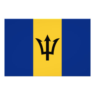 Patriotic Barbados Flag Fotodruck