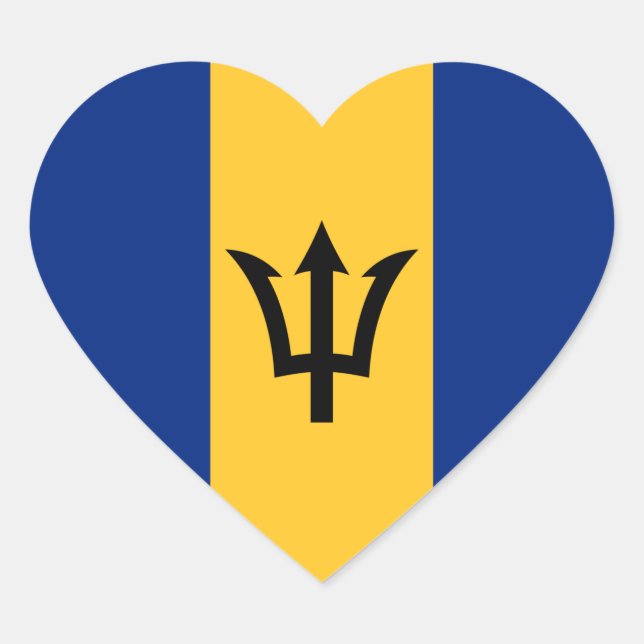 Patriotic Barbados Flag Herz-Aufkleber (Vorderseite)