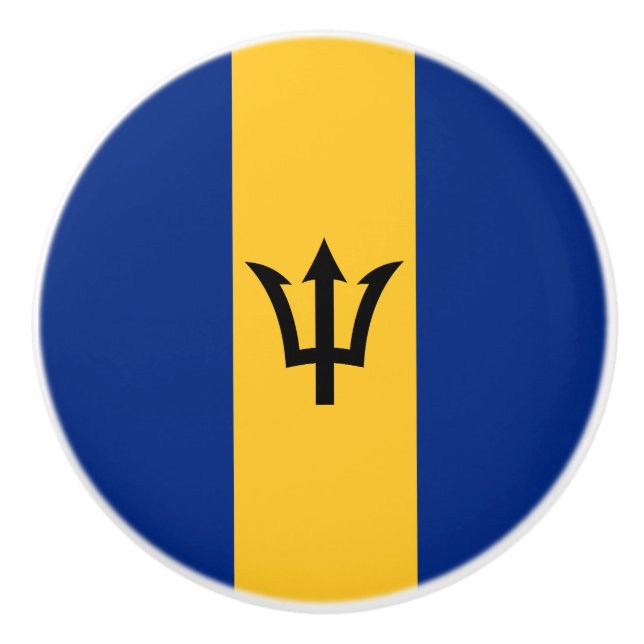 Patriotic Barbados Flag Keramikknauf (Vorderseite)