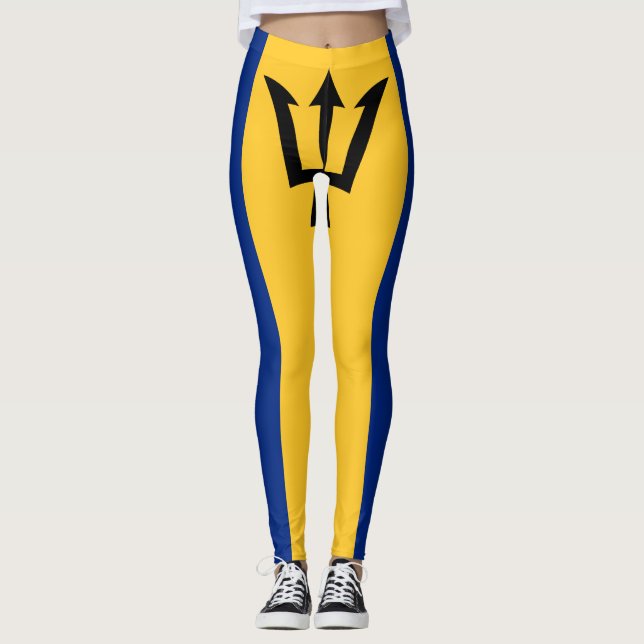 Patriotic Barbados Flag Leggings (Vorderseite)