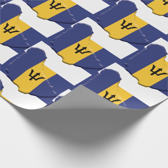 Patriotic BARBADOS FLAG MAP Geschenkpapier (Ecke)