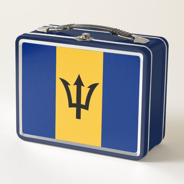 Patriotic Barbados Flag Metall Lunch Box (Vorderseite)