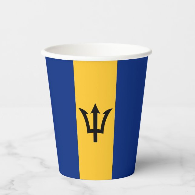 Patriotic Barbados Flag Pappbecher (Vorderseite)
