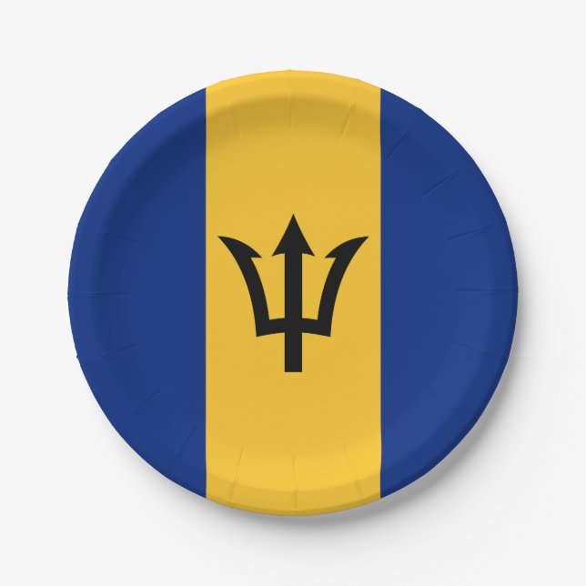 Patriotic Barbados Flag Pappteller (Vorderseite)