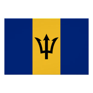 Patriotic Barbados Flag Poster