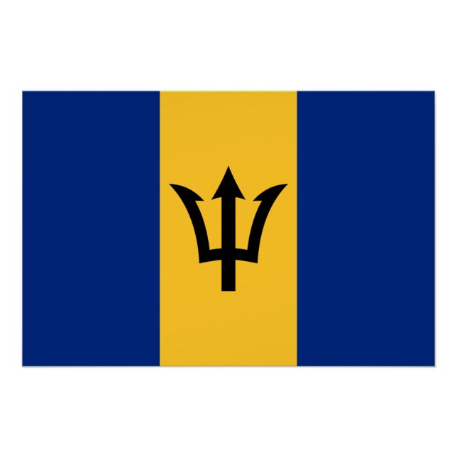 Patriotic Barbados Flag Poster (Vorderseite)