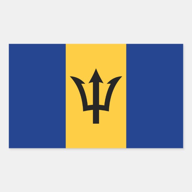 Patriotic Barbados Flag Rechteckiger Aufkleber (Vorderseite)