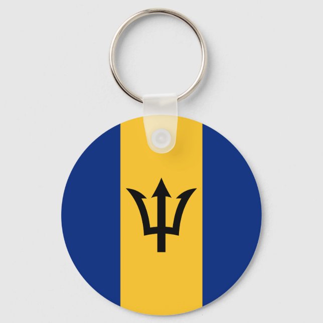 Patriotic Barbados Flag Schlüsselanhänger (Vorderseite)