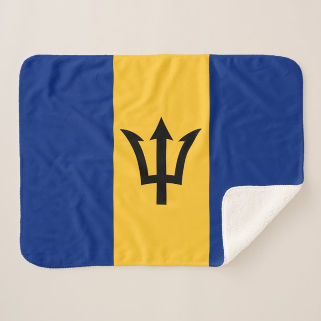 Patriotic Barbados Flag Sherpadecke (Vorderseite (Horizontal))