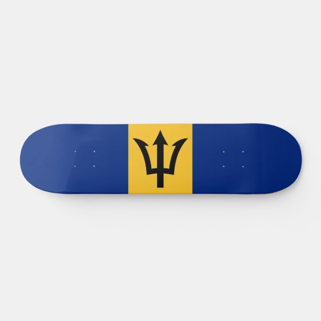 Patriotic Barbados Flag Skateboard (Horizontal)