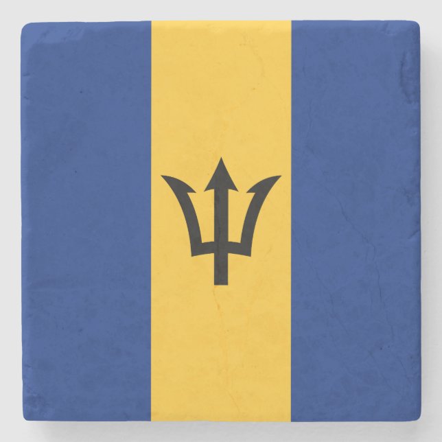 Patriotic Barbados Flag Steinuntersetzer (Vorderseite)