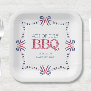 Patriotic Barbeque 4. Juli GRILLEN Summer Party Pappteller