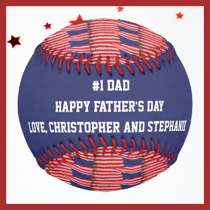 Patriotic Baseball, #1 Vater, Vatertag, Flaggen Baseball