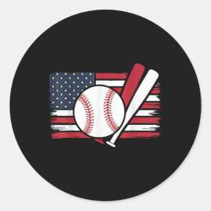 Patriotic Baseball 4. Juli Männer USA Fl Runder Aufkleber