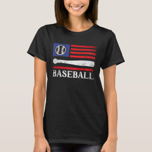 Patriotic Baseball 4. Juli US Flag Baseball Fa T-Shirt