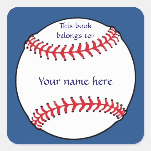 Patriotic Baseball Buchzeichen Sticker (Vorderseite)