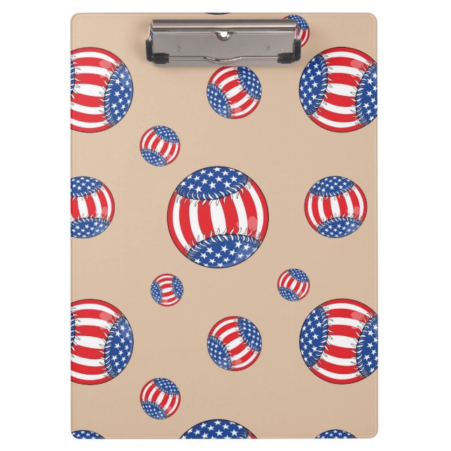 Patriotic Baseball Clipboard Klemmbrett (Vorderseite)