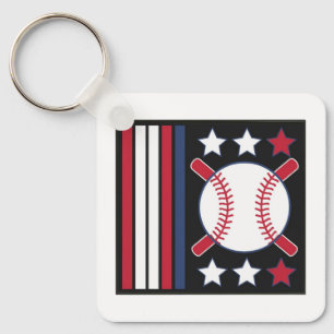 Patriotic Baseball Design Schlüsselanhänger