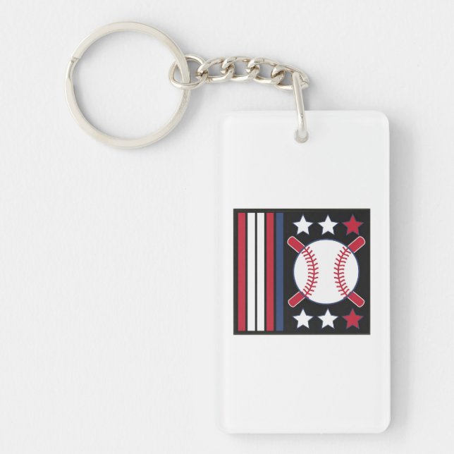 Patriotic Baseball Design Schlüsselanhänger (Vorderseite)