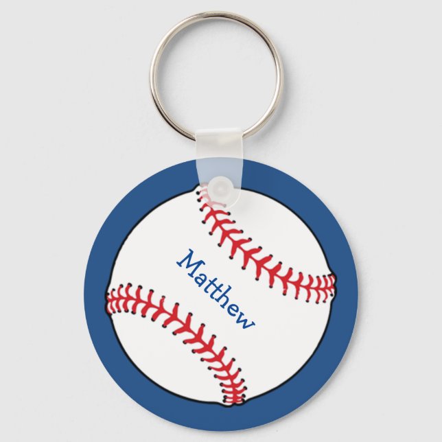 Patriotic Baseball Keychain Schlüsselanhänger (Vorderseite)