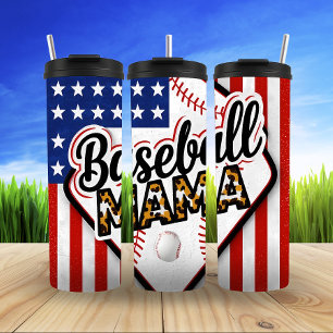 Patriotic Baseball Mama Vibes Thermosbecher