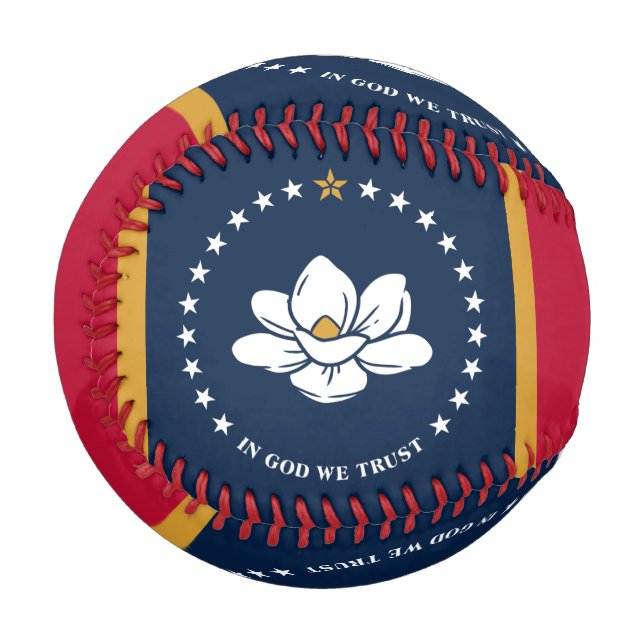 Patriotic baseball with flag of Mississippi, USA (Vorderseite Links)